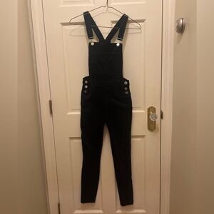 Miss Selfridge Black Velvet Corduroy Punk Overalls